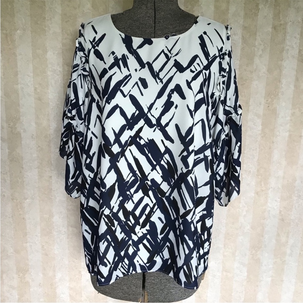Alfani Print Wide Sleeve Top